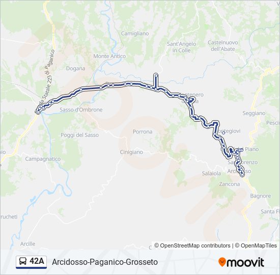 Percorso linea bus 42A