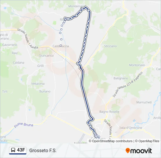 43F Bus Line Map