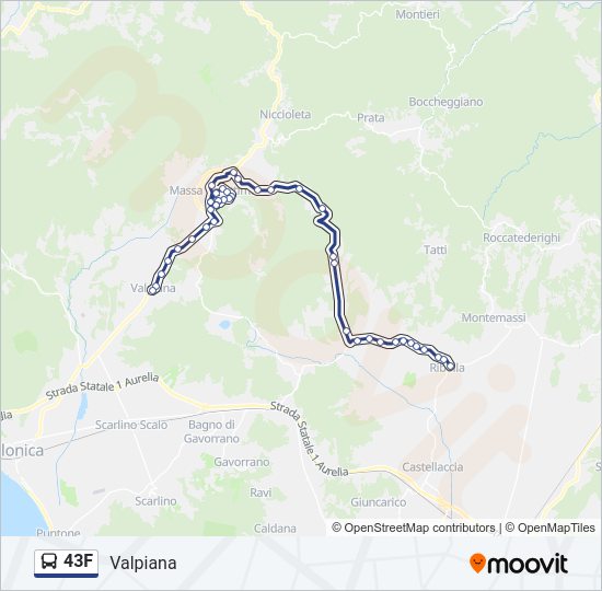 Percorso linea bus 43F