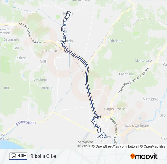 43F Bus Line Map