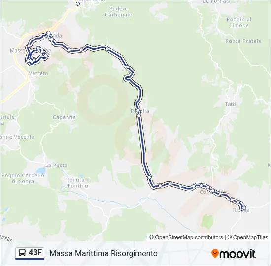 43F Bus Line Map