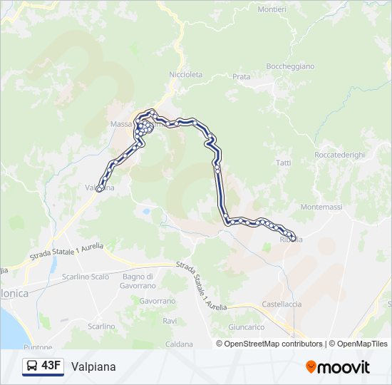 Percorso linea bus 43F