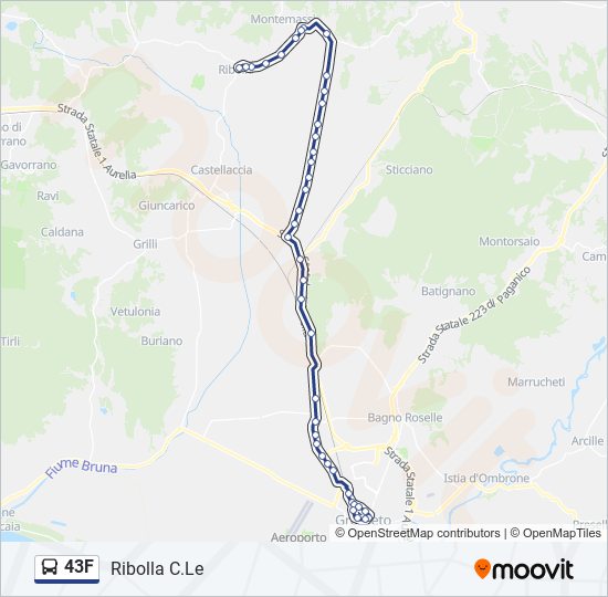 Percorso linea bus 43F