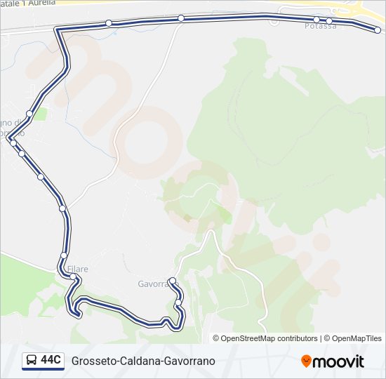 Percorso linea bus 44C