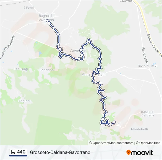 44C Bus Line Map