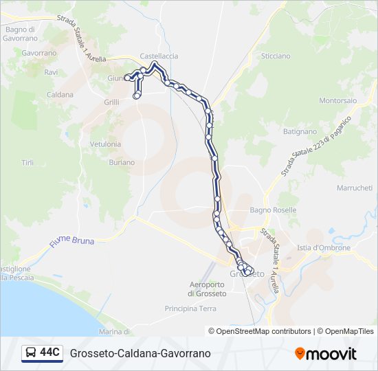 44C Bus Line Map