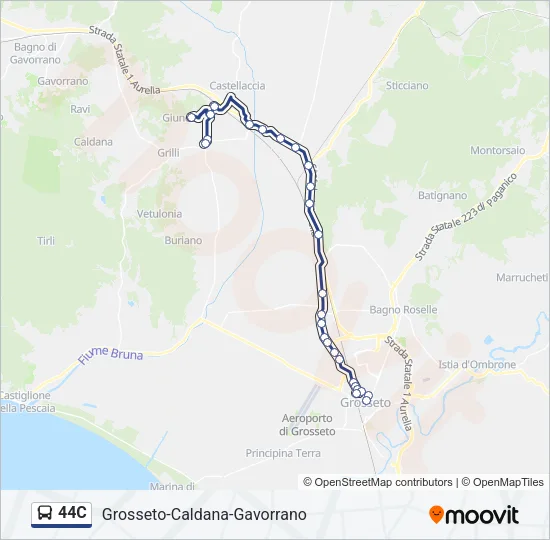 44C Bus Line Map