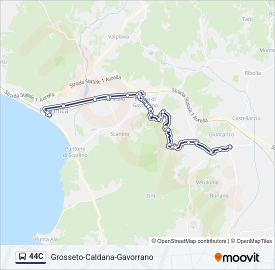 44C Bus Line Map