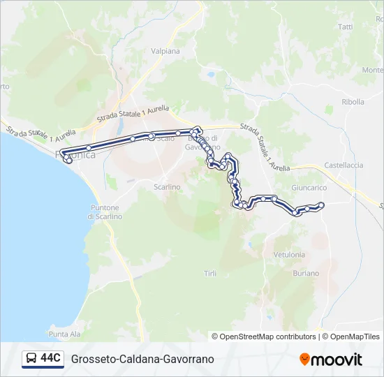44C Bus Line Map