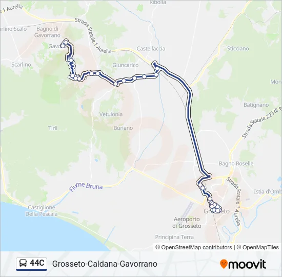44C Bus Line Map