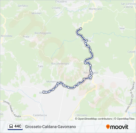 Percorso linea bus 44C