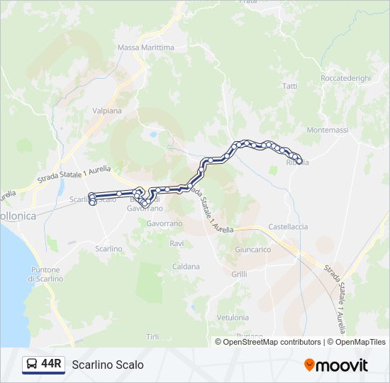 Percorso linea bus 44R