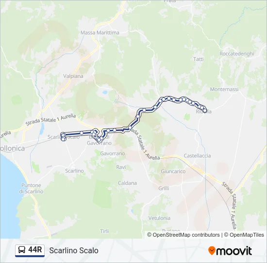 44R Bus Line Map