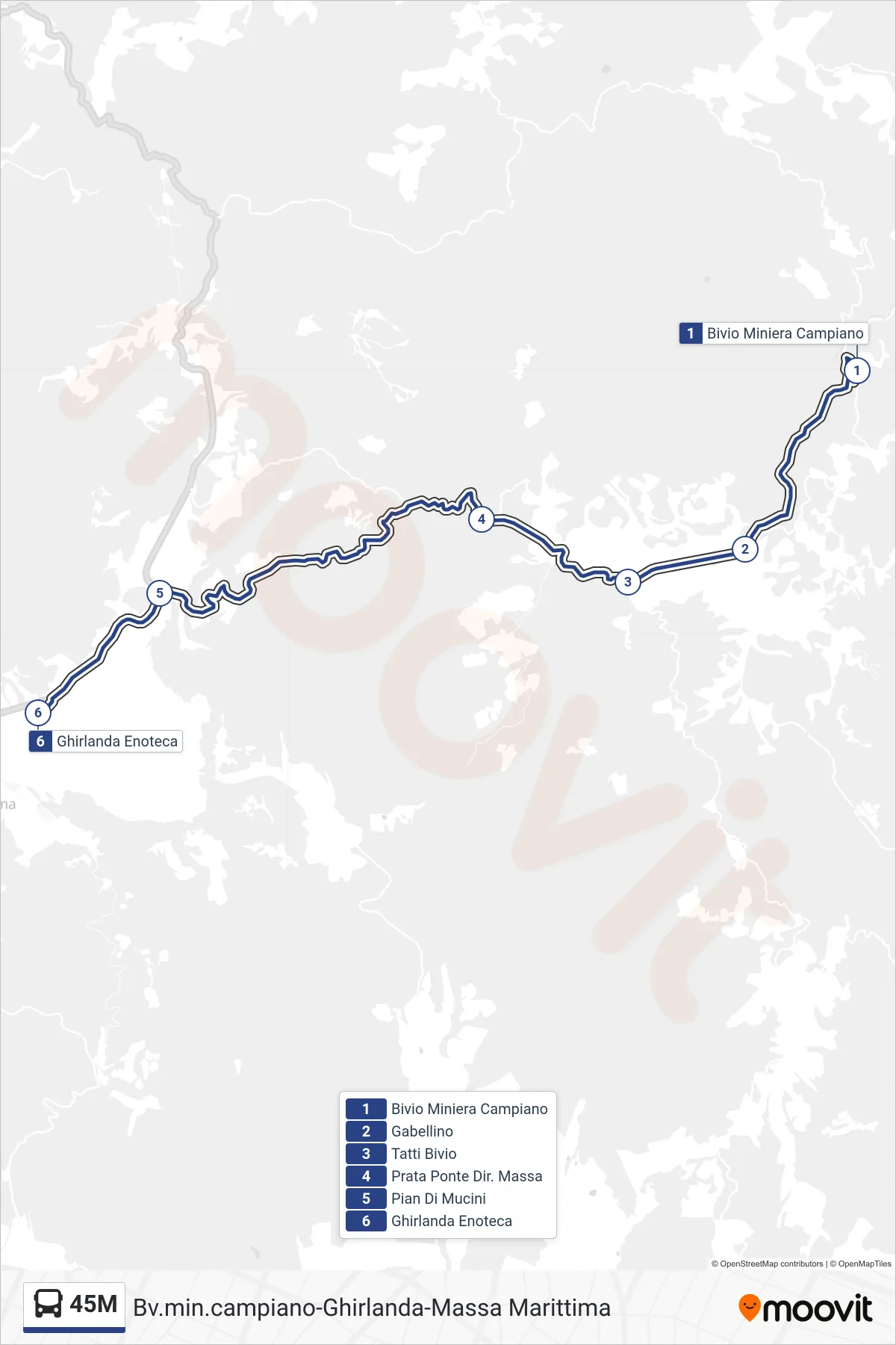 Linea 45M bus (Ghirlanda Enoteca) - Percorsi e fermate sulla mappa