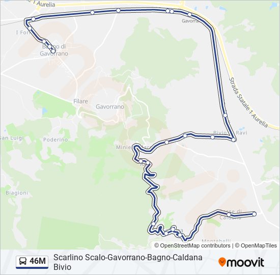 Percorso linea bus 46M