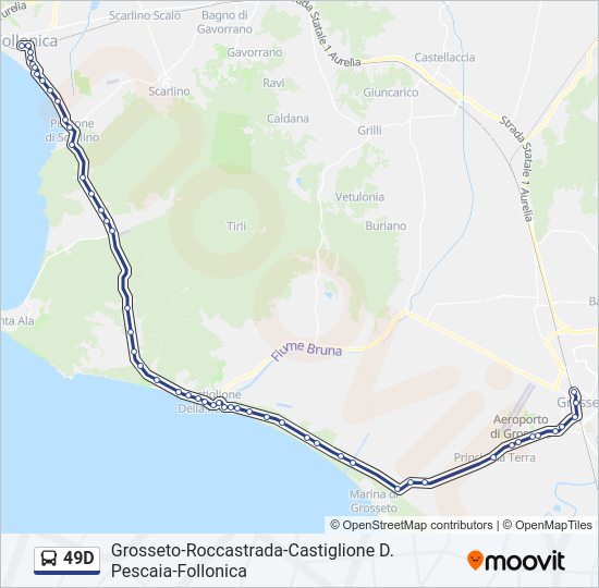 49D bus Line Map