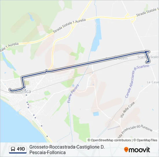 Percorso linea bus 49D