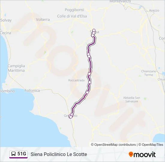 51G Bus Line Map
