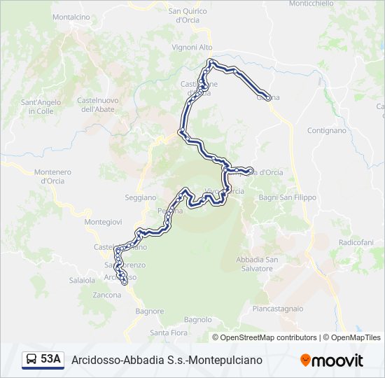 Percorso linea bus 53A