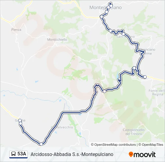 Percorso linea bus 53A