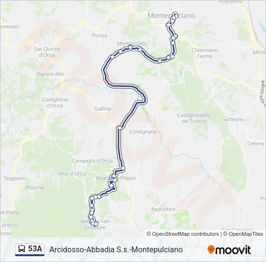 Percorso linea bus 53A