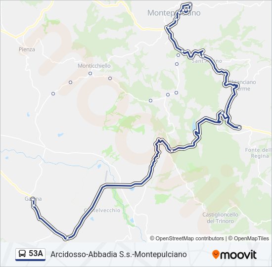 Percorso linea bus 53A