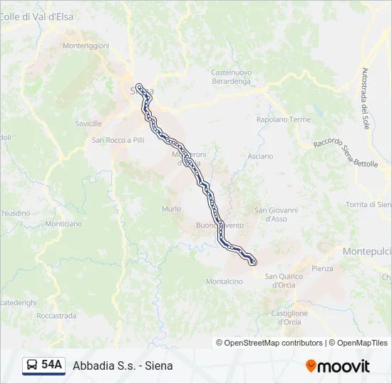 54A Bus Line Map