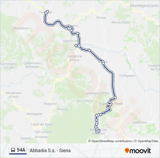 54A Bus Line Map