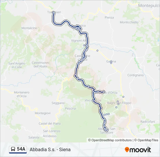 54A Bus Line Map