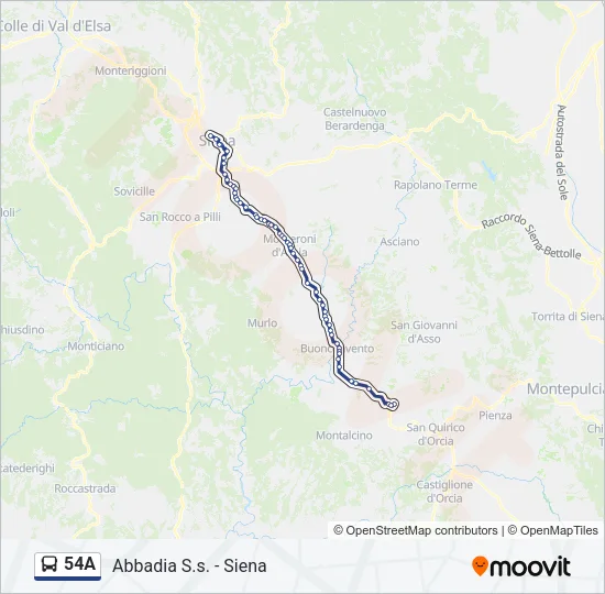 54A Bus Line Map