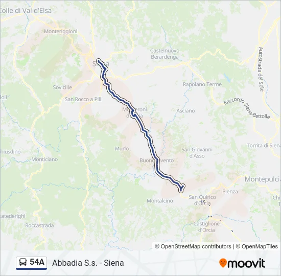Percorso linea bus 54A
