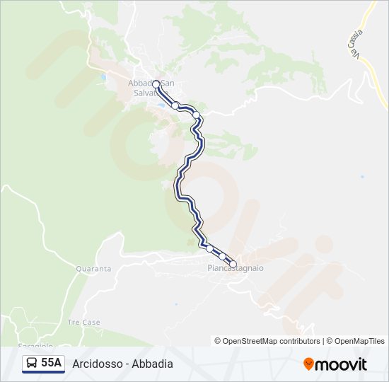 55A bus Line Map