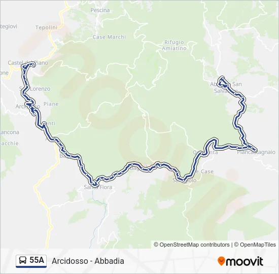 55A Bus Line Map