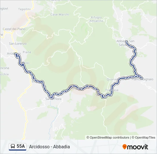 55A Bus Line Map