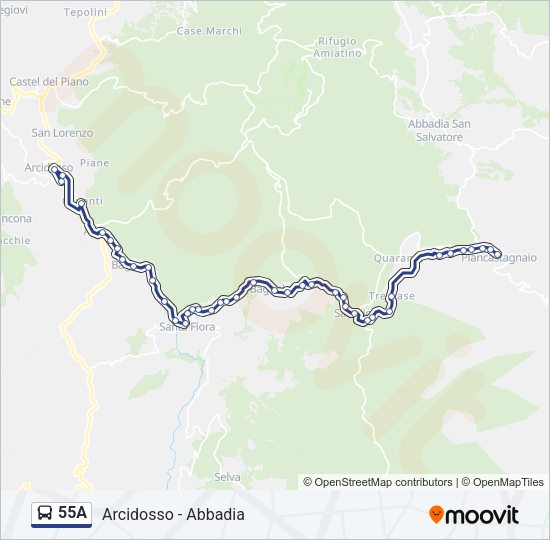 55A Bus Line Map
