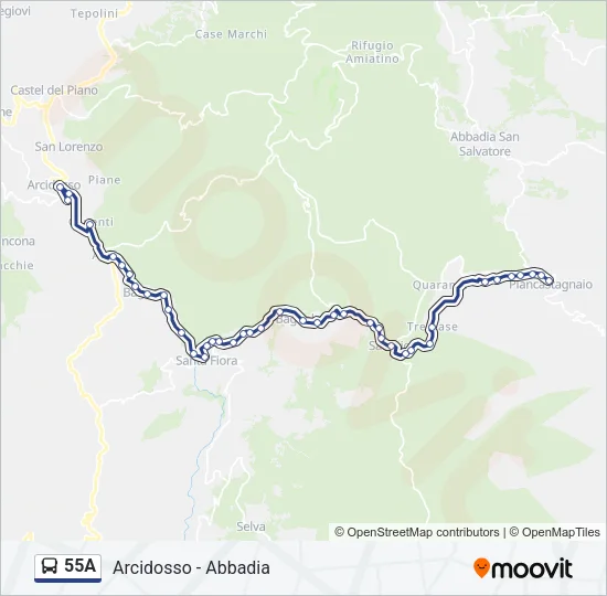 55A Bus Line Map