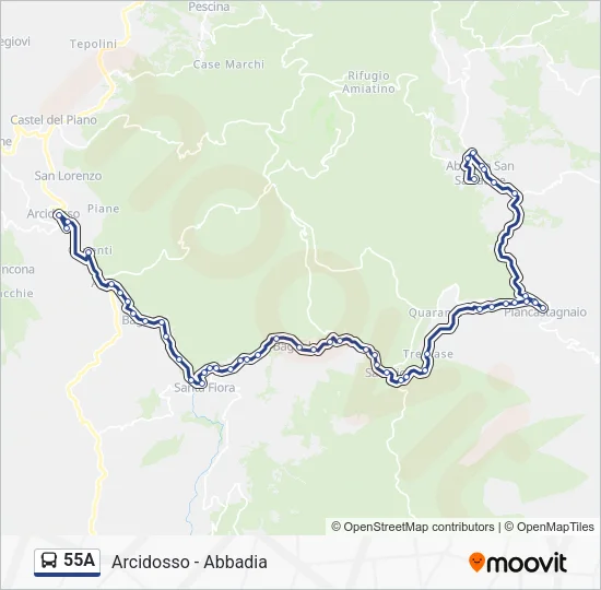 55A Bus Line Map