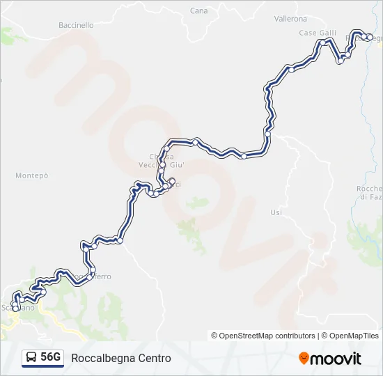 56G Bus Line Map