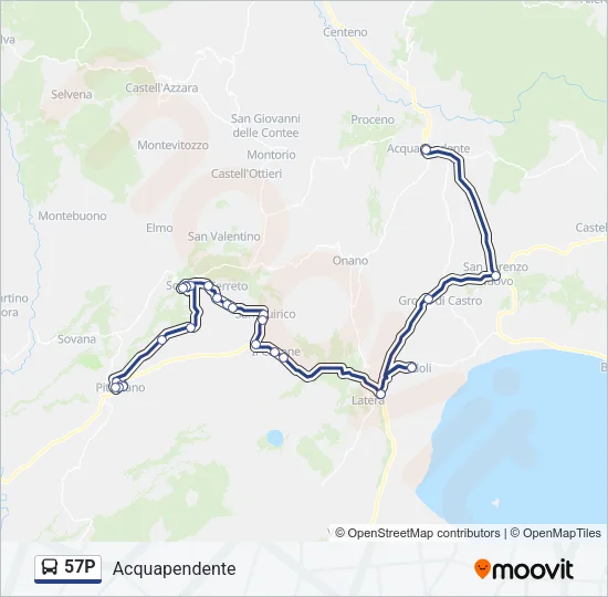 57P Bus Line Map
