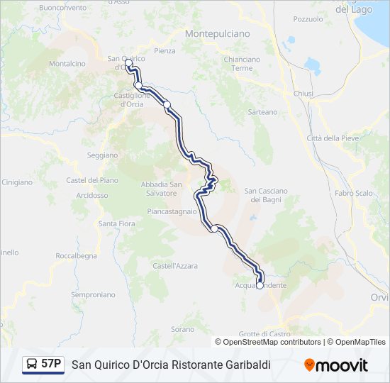 57P bus Line Map