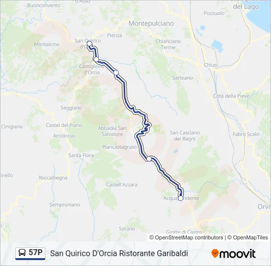 57P Bus Line Map