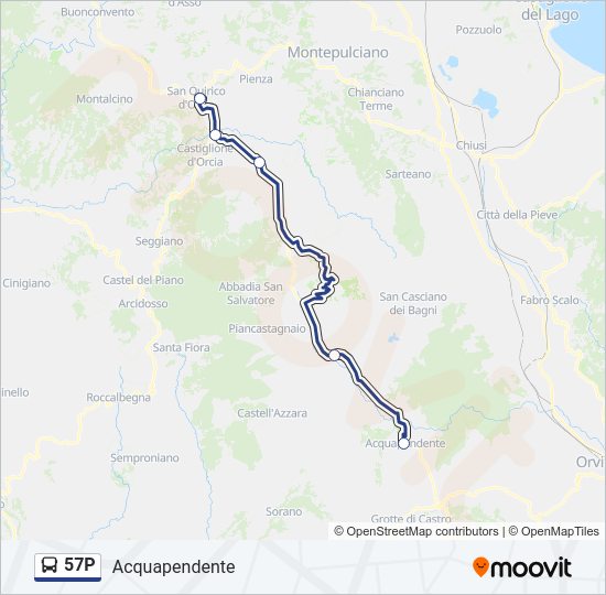 57P bus Line Map