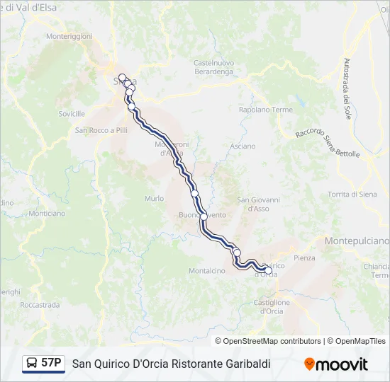 57P Bus Line Map