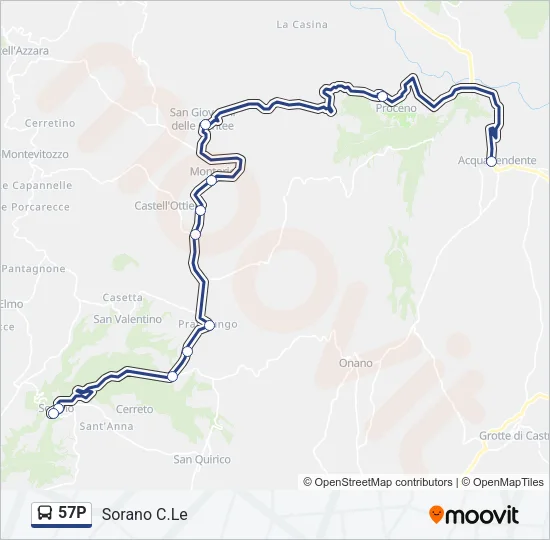 57P Bus Line Map
