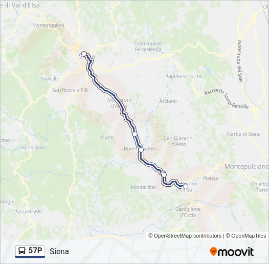 57P Bus Line Map