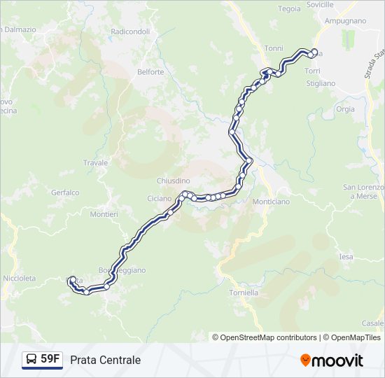 Percorso linea bus 59F