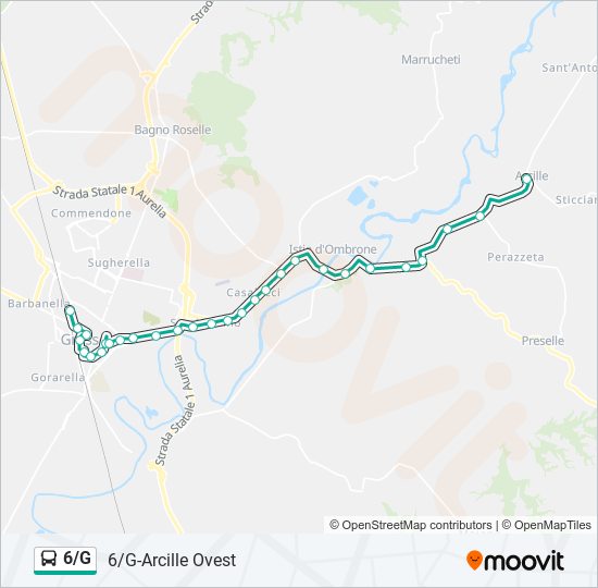 6/G bus Line Map