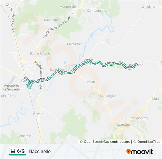 6/G bus Line Map