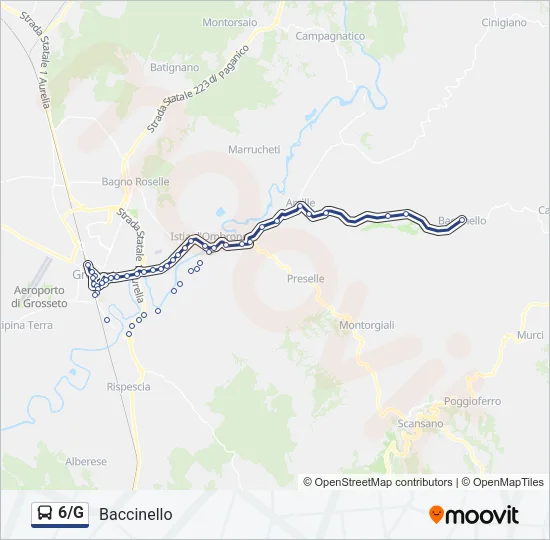 6/G Bus Line Map