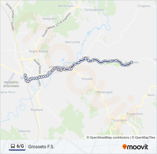 6/G bus Line Map